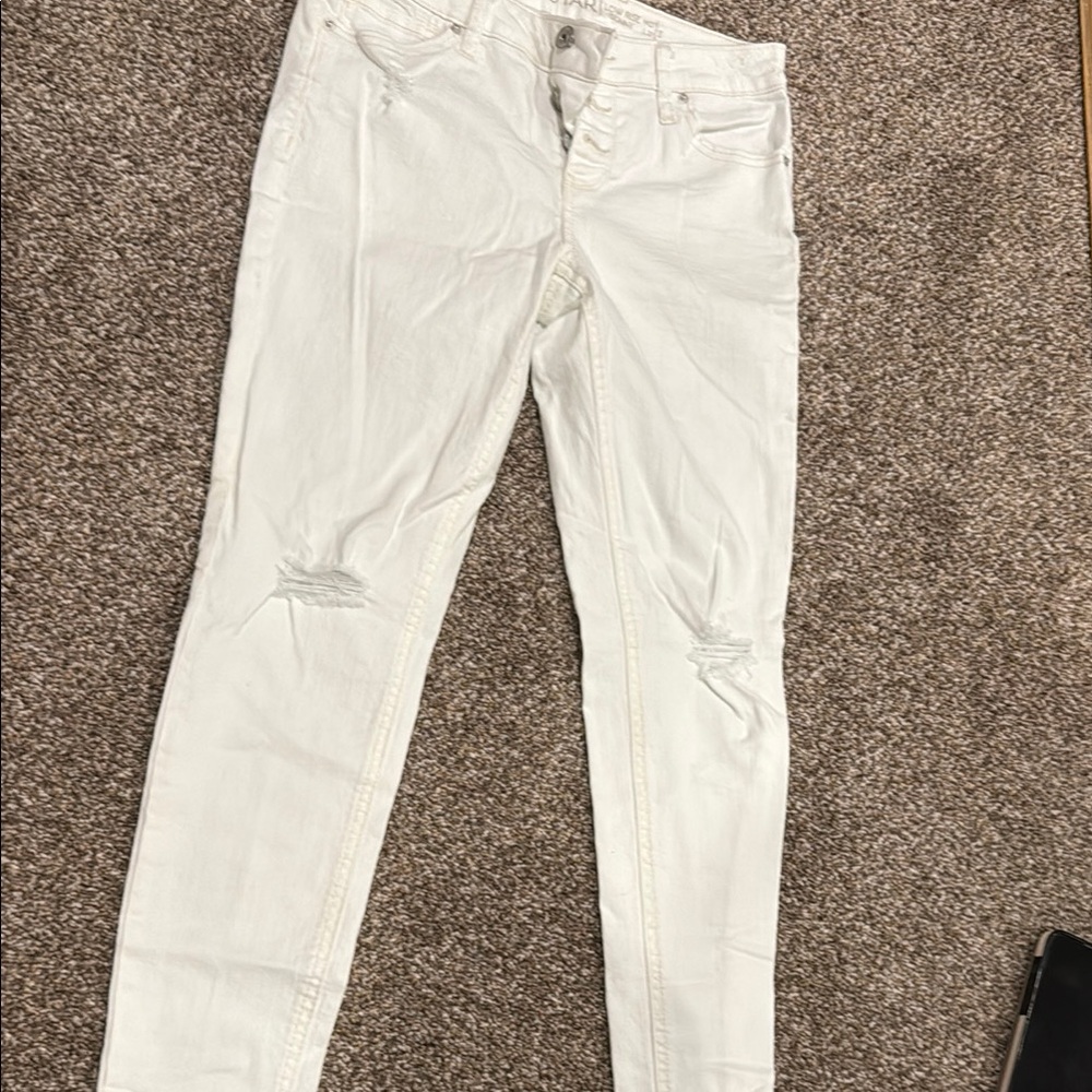 Vanilla Star White Skinny Distressed Jeans